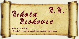 Nikola Mioković vizit kartica